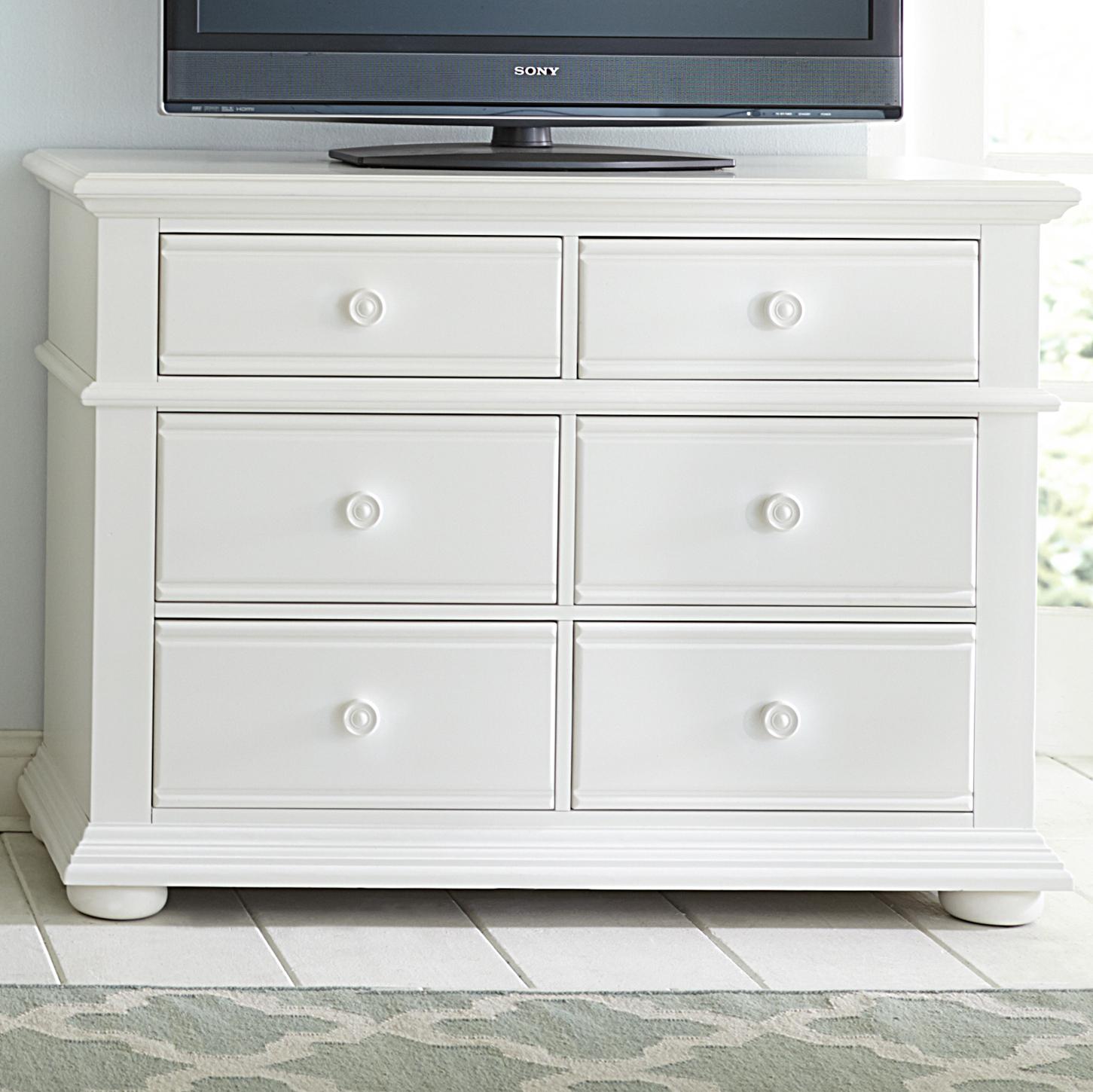 Libby Summer House Cottage Media Chest with 6 Drawers Walker's